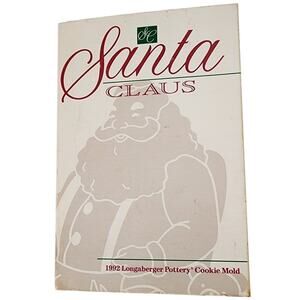 1992 NEW INBOX Longaberger Pottery Cookie Mold Santa Claus Christmas Vintage